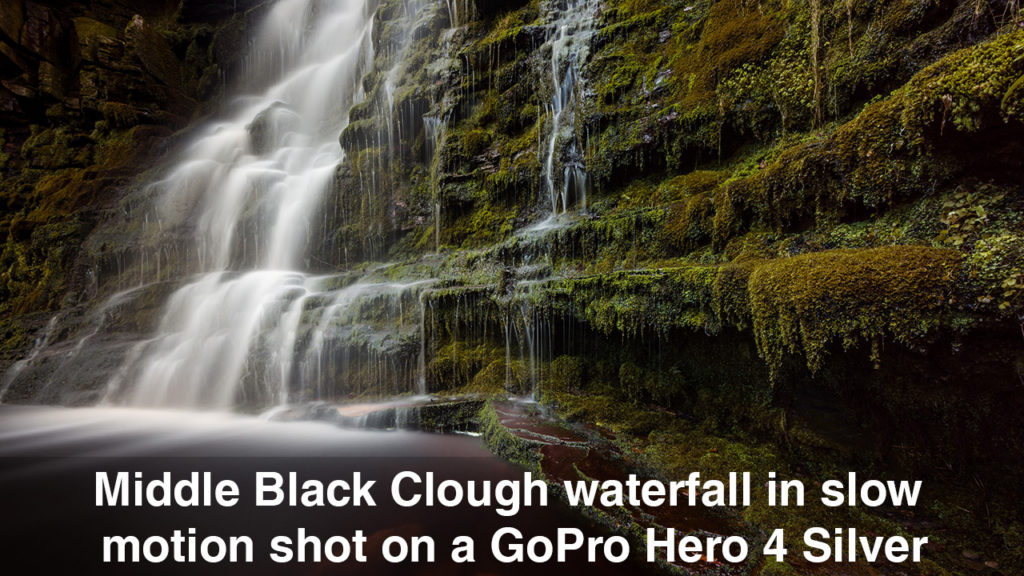 Middle Black Clough Waterfall slow motion video shot on a GoPro Hero 4 Silver 