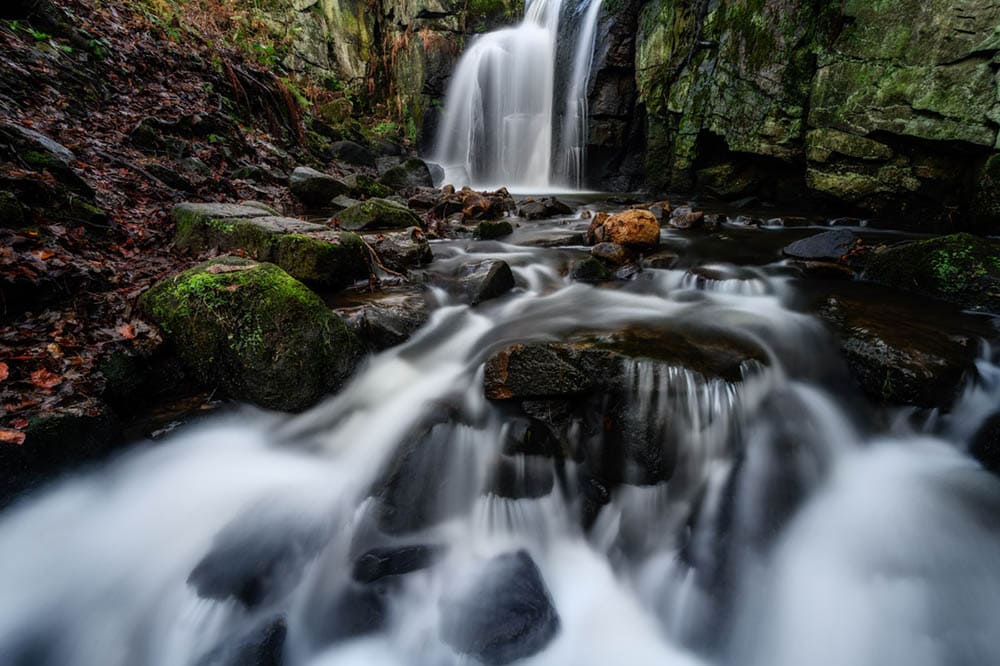 Lumsdale upper falls near Matlock in Derbyshire