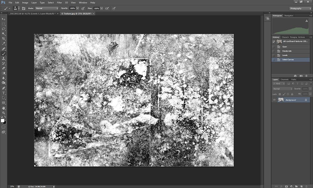 Wet plate collodion effect in Photoshop tutorial step 6