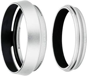 JJC Silver Dedicated Lens Adapter and Hood for Fujifilm X100 series cameras