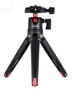Andoer Tabletop Travel Tripod with Ballhead Quick Release Plate